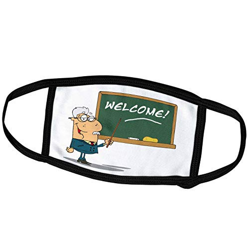 3dRose Back to School Professor Teacher Cartoon - Face Covers -fc-118508-1-