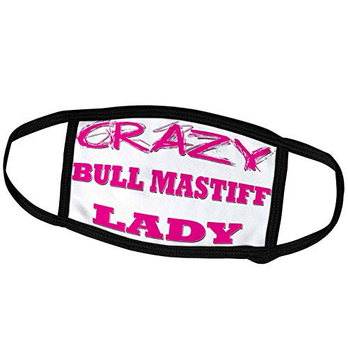 3dRose Blonde Designs Crazy Thumb Pointing Back Lady - Crazy Bull Mastiff Lady - Face Masks -fm-174956-3-