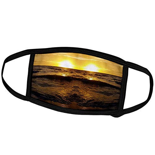 3dRose Image of Abstract Yellow and Brown Mirrored Sunset - Face Covers -fc-300382-3-