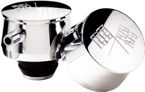 Billet Specialties 21720 Polished Cross Flags Logo PCV Breather