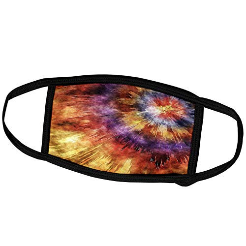 3dRose Phil Perkins - Graphic Design - Shades of Orange Tie Dye Starburst - Face Masks -fm-265150-1-