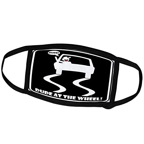 3dRose Mark Grace SCREAMNJIMMY Cars - Dude at The Wheel Black Sign 1 - Face Covers -fc-14101-1-