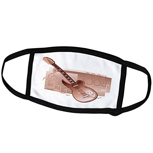 3dRose Electric Guitar Rock Back Brown - Face Covers -fc-175911-1-