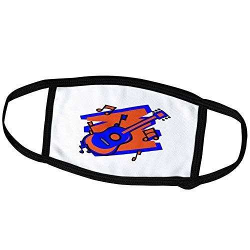 3dRose Guitar Abstract Scribble Back Orange Blue - Face Covers -fc-175937-1- 3dRose Guitar Abstract Scribble Back Orange Blue - Face Covers -fc-175937-1-