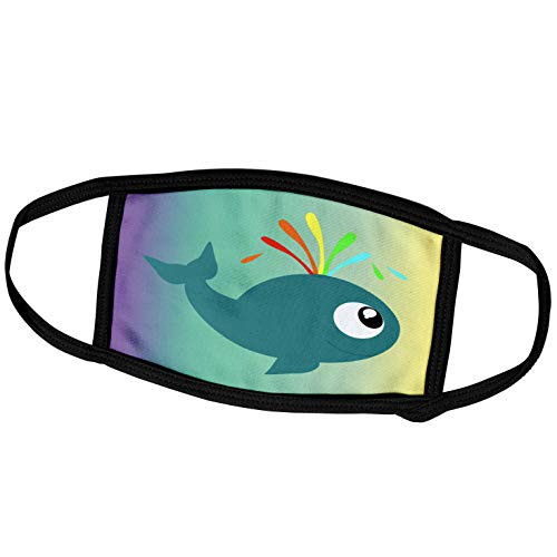 3dRose Print of Teal Baby Whale On Aqua Yellow Gradient Back - Face Covers -fc-212855-1- 3dRose Print of Teal Baby Whale On Aqua Yellow Gradient Back - Face Covers -fc-212855-1-