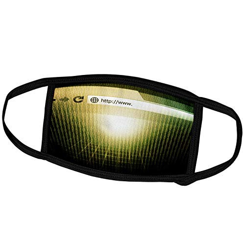 3dRose Green Lit Background with Numbers On an Internet Folder - Face Covers -fc-213614-1-