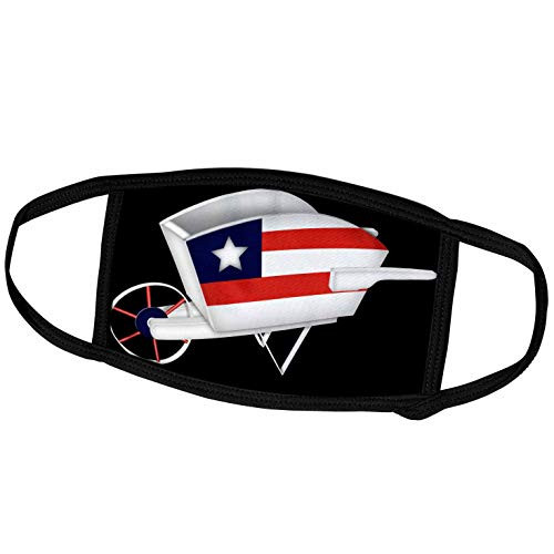 3dRose Red, White, and Blue Stripes and Star One Wheel Wagon. - Face Covers -fc-222634-1-