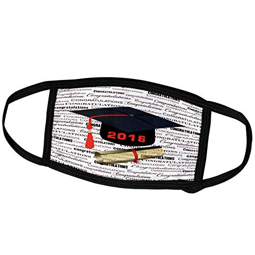 3dRose Image of Black 2016 Cap with Red Tassel On Congrats Back - Face Covers -fc-234049-1- 3dRose Image of Black 2016 Cap with Red Tassel On Congrats Back - Face Covers -fc-234049-1-
