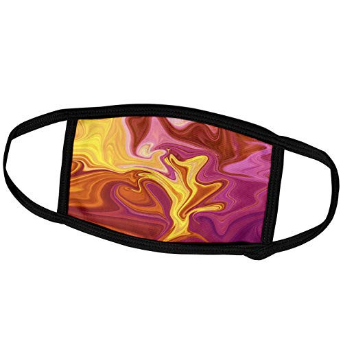 3dRose Image of Fuchsia Yellow and Orange Flow Abstract - Face Covers -fc-234065-2-