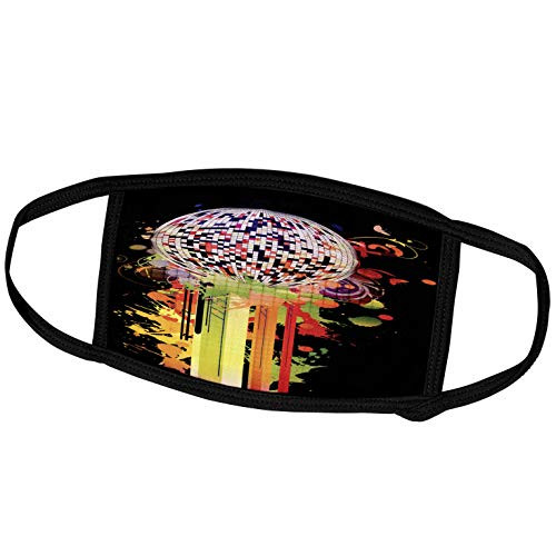 3dRose A Pink, Blue, and White Mirror Ball Held Up On Paint Splashes - Face Covers -fc-235843-1- 3dRose A Pink, Blue, and White Mirror Ball Held Up On Paint Splashes - Face Covers -fc-235843-1-