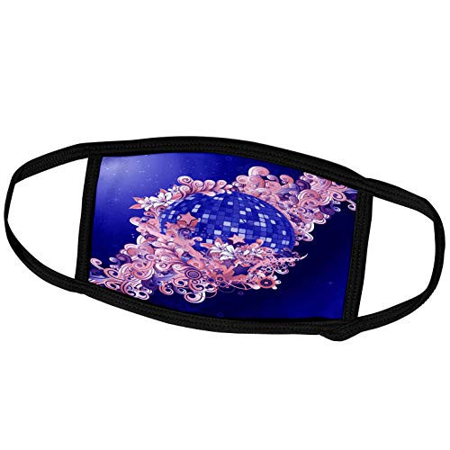 3dRose A Blue Mirror Globe Enveloped in Pink and Blue Glam Flourishes - Face Covers -fc-235850-1- 3dRose A Blue Mirror Globe Enveloped in Pink and Blue Glam Flourishes - Face Covers -fc-235850-1-