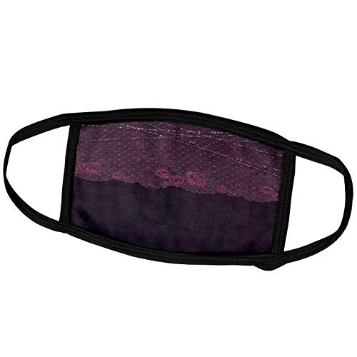 3dRose Purple Floral Flower Lace with Sparkle Strings on Purple. - Face Covers -fc-255571-1- 3dRose Purple Floral Flower Lace with Sparkle Strings on Purple. - Face Covers -fc-255571-1-