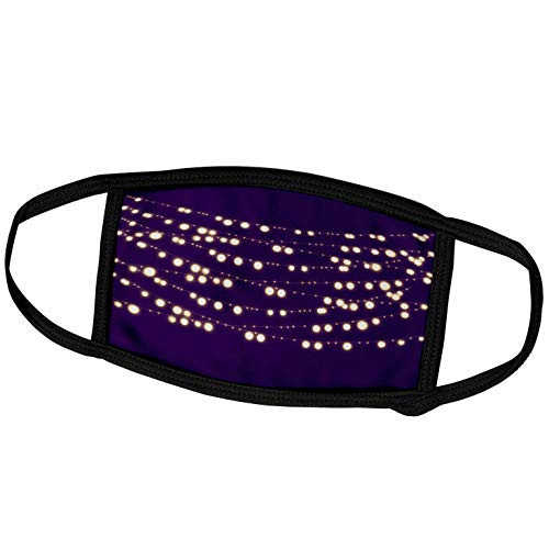 3dRose Image of Pretty Gold String Bulb Lights On A Purple Background - Face Covers -fc-274033-1-