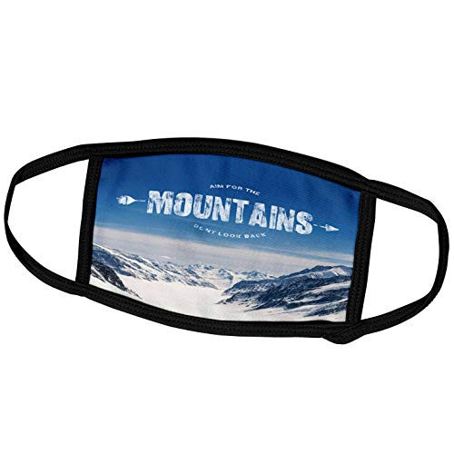 3dRose Aim for The Mountains Do Not Look Back Quote On Mountain Photo - Face Covers -fc-276354-1-
