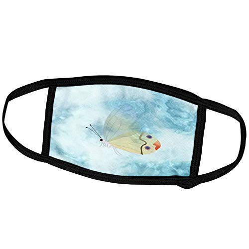 3dRose Image of Yellow Butterfly Over Aqua Ocean - Face Covers -fc-281534-3-