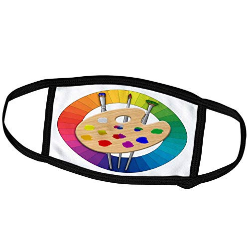 3dRose an Artist Painting Palette with Brushes and a Color Wheel for. - Face Covers -fc-291864-1-