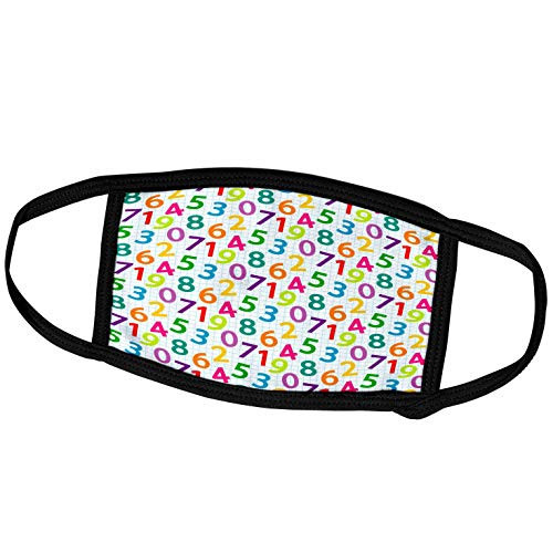 3dRose Colorful Pattern of Numbers on a Squared Paper. Back to School - Face Covers -fc-292900-1-