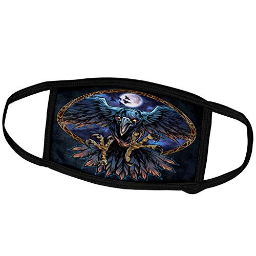 3dRose A Raven Flies with a Full Moon to its Back - Face Covers -fc-295919-1- 3dRose A Raven Flies with a Full Moon to its Back - Face Covers -fc-295919-1-