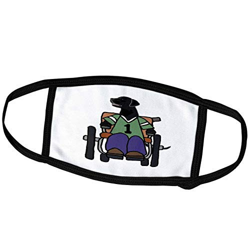 3dRose Funny Cute Black Lab Dog in Wheelchair Handicapped Cartoon - Face Covers -fc-307670-1- 3dRose Funny Cute Black Lab Dog in Wheelchair Handicapped Cartoon - Face Covers -fc-307670-1-