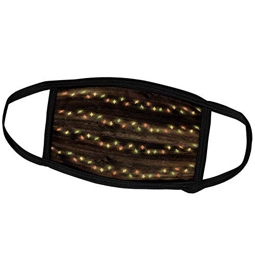 3dRose Image of Brown Wood with Image of String Lights - Face Covers -fc-316245-1-