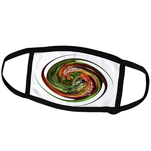 3dRose Image of White Figures in Red and Green Swirly Spiral - Face Covers -fc-335311-2-