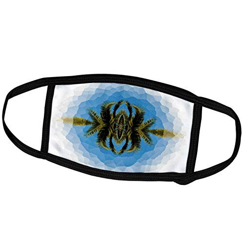 3dRose Palm Trees Crystalized on a Blue and White Backdrop - Face Covers -fc-39151-1-