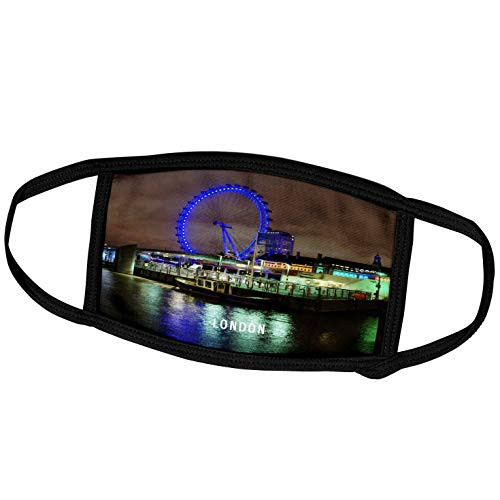 3dRose London at Nite with Ferris Wheel Reflecting in Water - Face Covers -fc-80842-1-