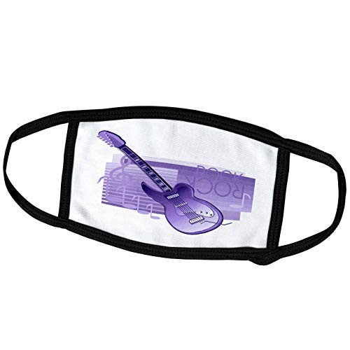 3dRose Susans Zoo Crew Music Instrument Guitar - Electric Guitar Rock Back Purple - Face Masks -fm-175914-2- 3dRose Susans Zoo Crew Music Instrument Guitar - Electric Guitar Rock Back Purple - Face Masks -fm-175914-2-
