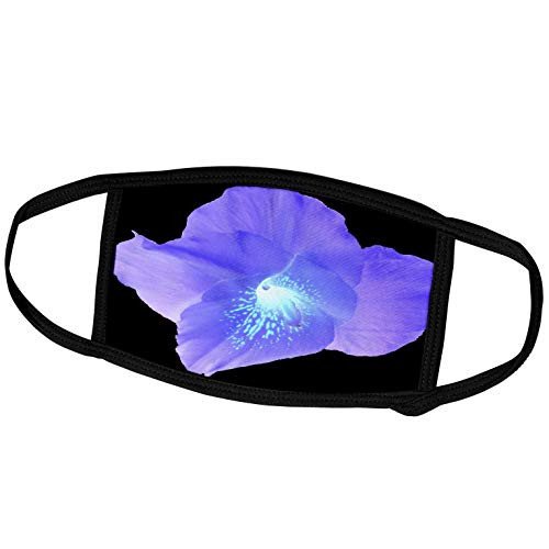 3dRose Susans Zoo Crew Photography Flowers - Purple Invert Flower Black Back - Face Masks -fm-184448-2-
