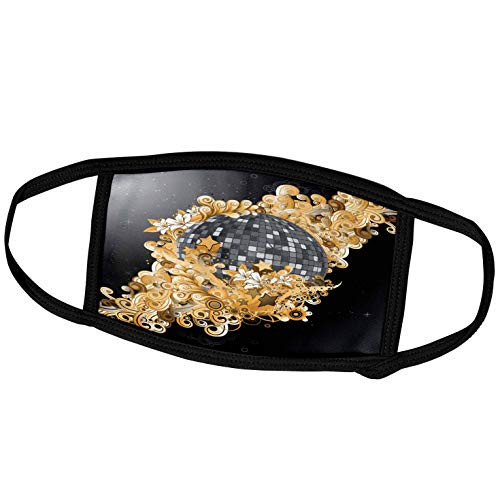 3dRose Anne Marie Baugh - Flourishes - A Gray Mirror Globe Enveloped in Gold Flourishes - Face Masks -fm-235848-3- 3dRose Anne Marie Baugh - Flourishes - A Gray Mirror Globe Enveloped in Gold Flourishes - Face Masks -fm-235848-3-