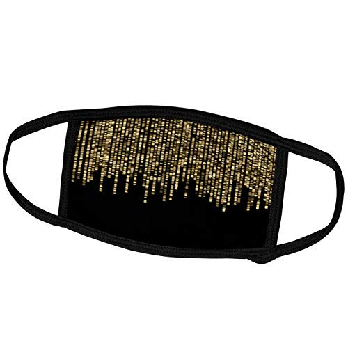 3dRose Anne Marie Baugh - Sparkle - Faux Glitter String Lights On Black - Face Masks -fm-239935-1-