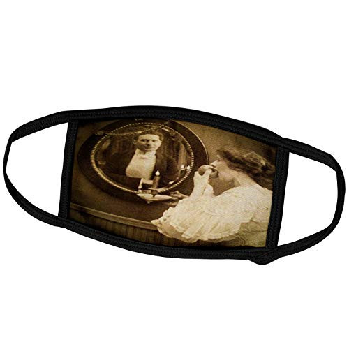3dRose Scenes from The Past Magic Lantern - Victorian Halloween Magic Mirror Spooky Vintage 1890 - Face Masks -fm-245989-2-