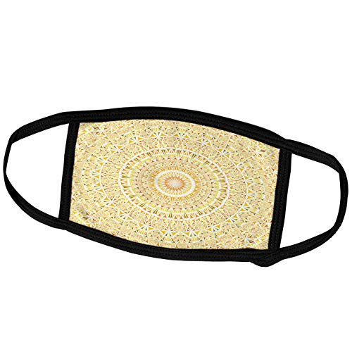 3dRose David Zydd - Kaleidoscope Mandalas - Yellow and Orange Geometric Mandala - Face Masks -fm-300462-1-