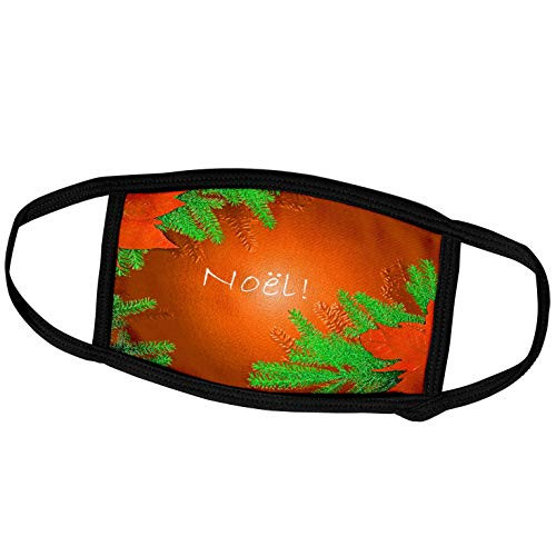 3dRose Yves Creations Christmas Poinsettia - Christmas Poinsettia Noel in Orange I - Face Masks -fm-8695-1-