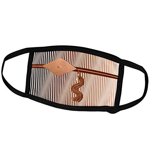 3dRose Beverly Turner Graduation Design - Cap with Tassel 2013, Orange Abstract Design - Face Masks -fm-98994-1-