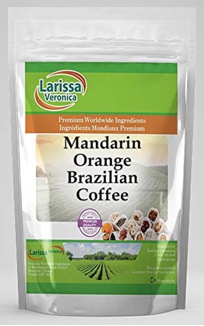 Mandarin Orange Brazilian Coffee -Gourmet, Naturally Flavored, Whole Coffee Beans- -4 oz, ZIN- 554279-