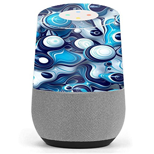 Skin Decal Vinyl Wrap for Google Home stickers skins cover/ Mixed Blue Bubbles Glass