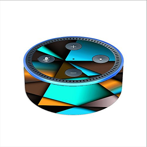 Skin Decal Vinyl Wrap for Amazon Echo Dot 2 -2nd generation- / Awesome Blue Gold Pattern