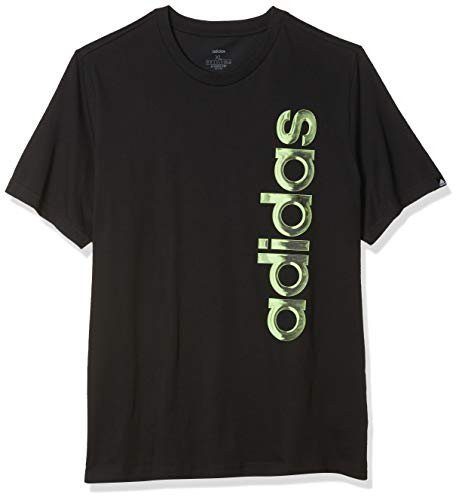 adidas mens Hyperreal Vertical Logo Tee Black Small