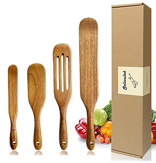 Spurtle Kitchen Utensils - Acacia Spurtle Set - Wooden Spoons For Cooking - Heat Resistant Spatula Sets For Stirring, Mixing, Serving Spurtle Kitchen Utensils - Acacia Spurtle Set - Wooden Spoons For Cooking - Heat Resistant Spatula Sets For Stirring, Mixing, Serving