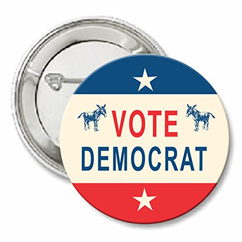Vote Democrat Button - Pin Back Vote Democrat Button - 2"