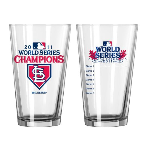 MLB St. Louis Cardinals 2011 World Series Champions 16-Ounce Game Summary Pint Glass Set MLB St. Louis Cardinals 2011 World Series Champions 16-Ounce Game Summary Pint Glass Set
