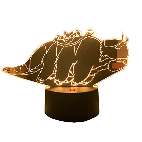 Appa Figures 3d Night Light Anime Lamp Touch 7 Colors/Remote Control 16 Colors Led Illusion Lamp for Kids Bedroom Decor Manga Gift