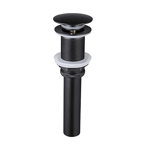 KES Bathroom Sink Drain without Overflow Sink Drain Stopper Matt Black Pop Up Drain, S2008D-BK