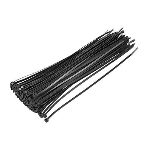 uxcell Cable Zip Ties 300mmx4.8mm Self-Locking Nylon Tie Wraps Black 150pcs