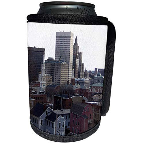 3dRose TDSwhite  Miscellaneous Photography - City Skyline Providence Rhode Island Skyscrapers Cityscape - Can Cooler Bottle Wrap -cc-296904-1-
