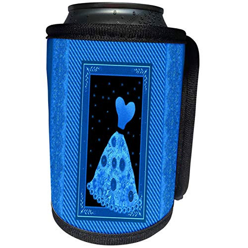 3dRose Jaclinart Dress Flowers Stars Stripes Damask Ribbons - Cobalt blue flowered dress with stars and striped and damask ribbon frames - Can Cooler Bottle Wrap -cc-30233-1- 3dRose Jaclinart Dress Flowers Stars Stripes Damask Ribbons - Cobalt blue flowered dress with stars and striped and damask ribbon frames - Can Cooler Bottle Wrap -cc-30233-1-