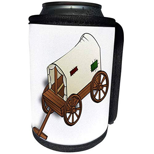 3dRose Florene Childrens Art II - Covered Wagon 4 Kids - Can Cooler Bottle Wrap -cc-50885-1-