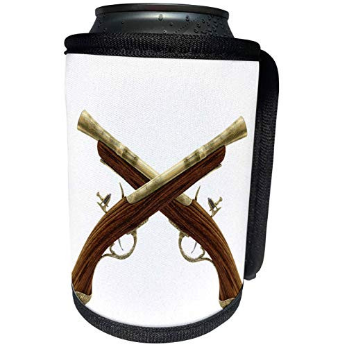 3dRose Boehm Graphics Historic - Crossed Flintlock Pistols - Can Cooler Bottle Wrap -cc-256701-1-
