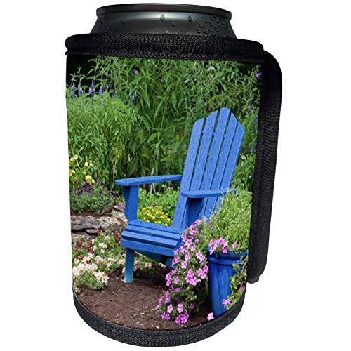 3dRose Danita Delimont - Garden - Flower garden with blue Adirondack chair and pot of flowers - Can Cooler Bottle Wrap -cc-251044-1- 3dRose Danita Delimont - Garden - Flower garden with blue Adirondack chair and pot of flowers - Can Cooler Bottle Wrap -cc-251044-1-